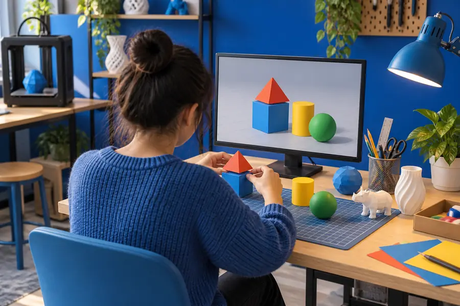Simple beginner 3D modeling workspace