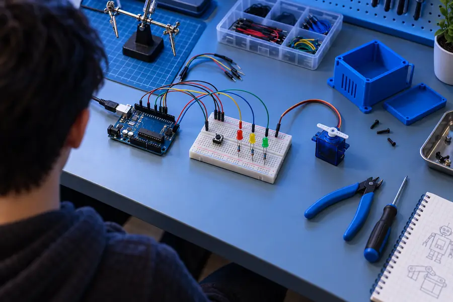 Arduino circuit workspace before simulation