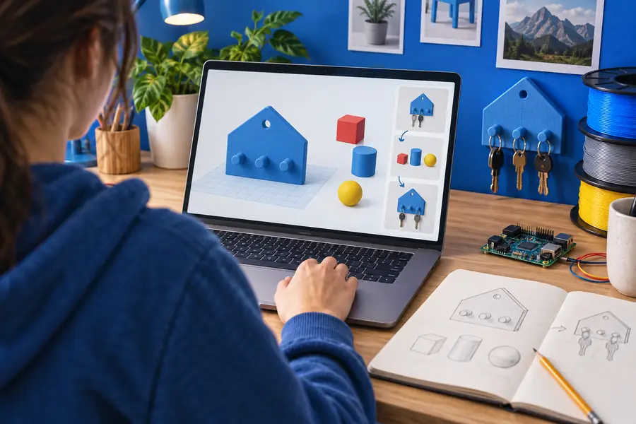 A free Tinkercad starting workspace with a simple project brief