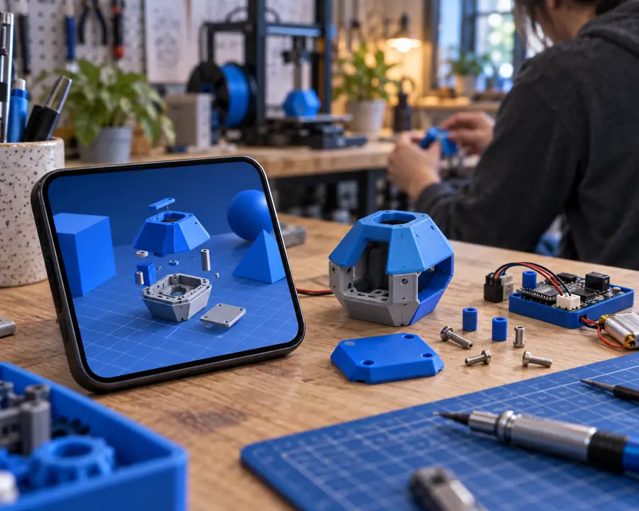 Tinkercad workspace viewed on a mobile device